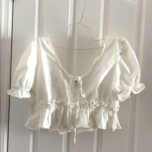 UO cropped ruffle top